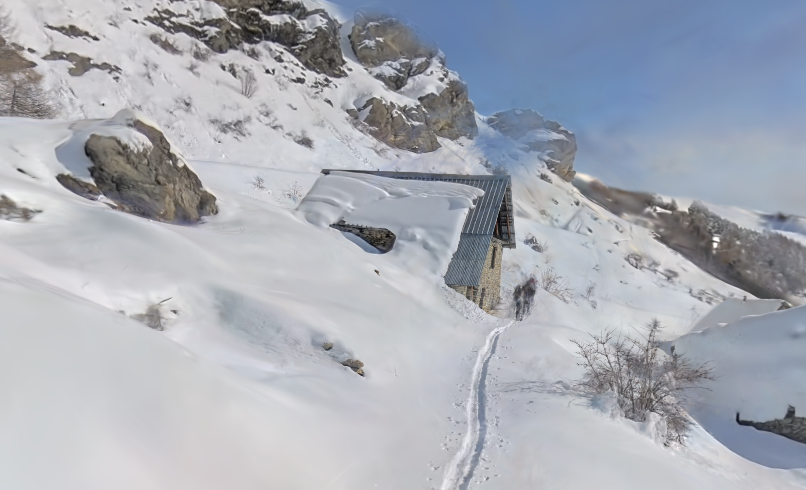 French Alps — Ghost artifacts on the ski trail