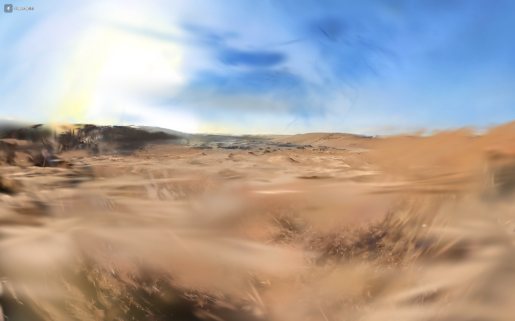 3DGS Morocco desert — splat network below ground
