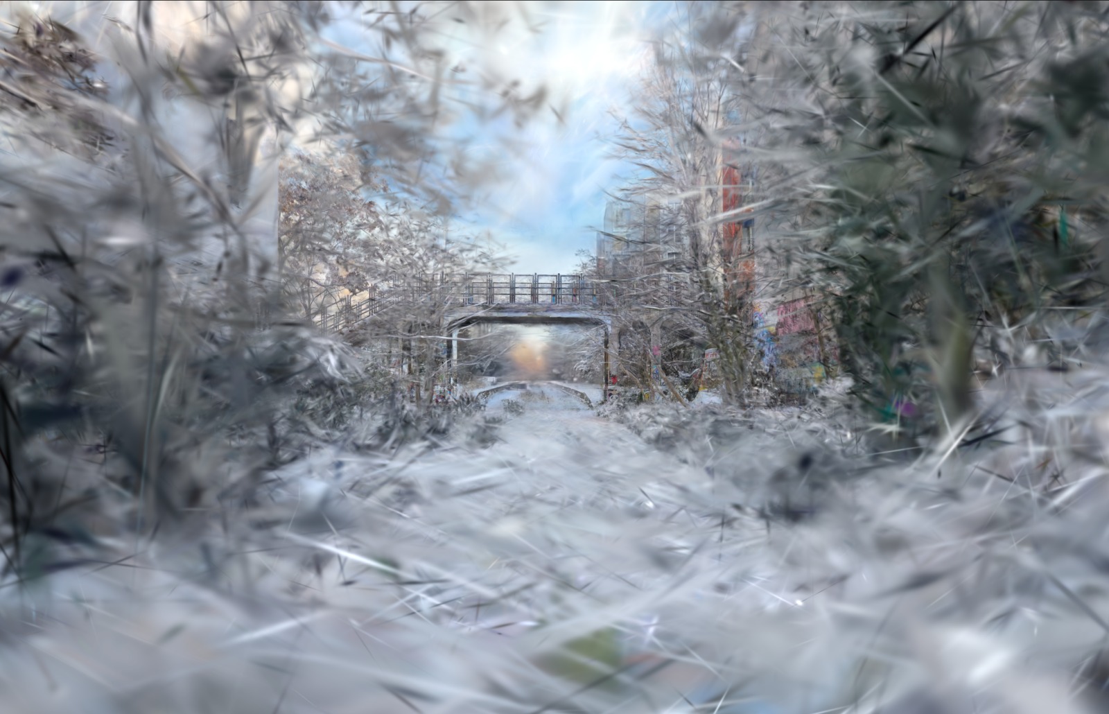 Petite Ceinture, under snow — Bridge
