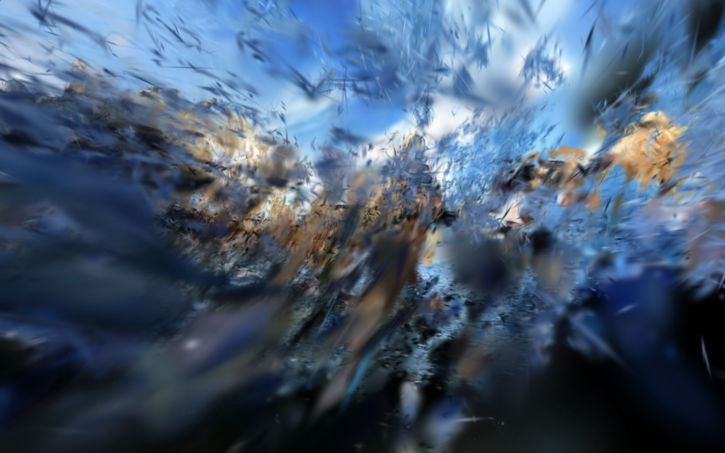 Gaussian Splatting Port-Blanc Brittany — abstract capture from underwater viewpoint